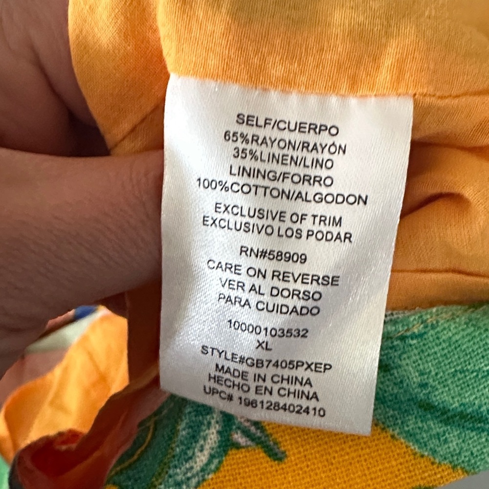 Giani Bini Floral Multicolor Mini Dress Linen Blend XL Tropical Resortwear Beach - Picture 10 of 10